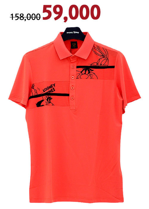 스팍스 디즈니 골프 워너 깔끔한 디자인 산뜻한 오렌지 남성 티셔츠 WI2MTS035