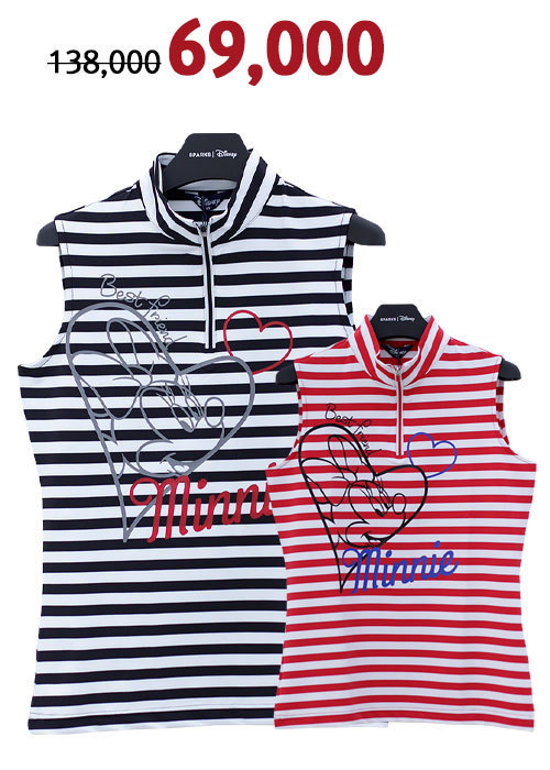 디즈니 골프 전체 스트라이프 디자인 여성 민소매 티셔츠 DJ2LTS054