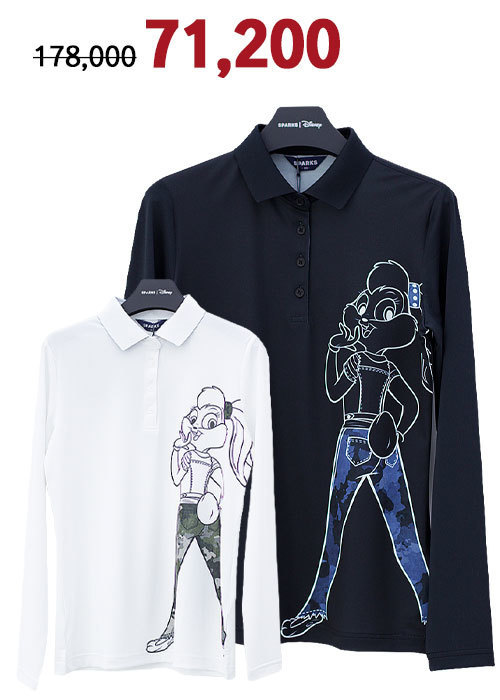 여성 디즈니 골프 워너 이쁜 캐릭터로 포인트를 준 긴팔 티셔츠 WJ1LTS001