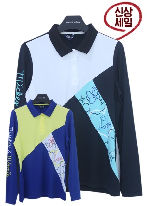 디즈니 골프 사선 포인트 여성 긴팔 봄 티셔츠 DK1LTS015